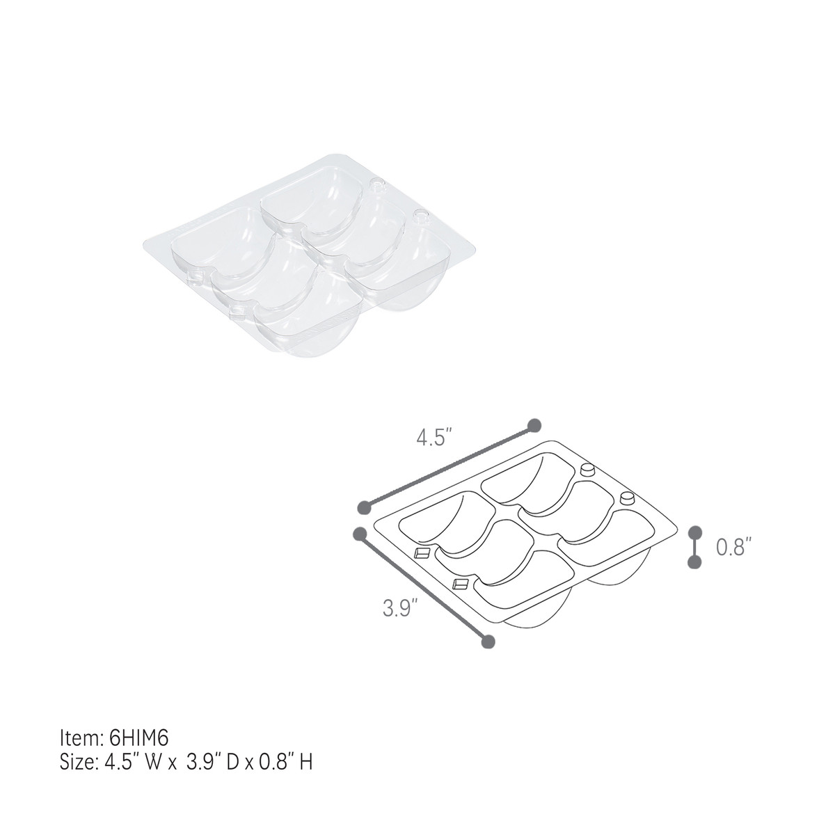 6 Macaron - 4.5 x 3.9 x 0.8in.