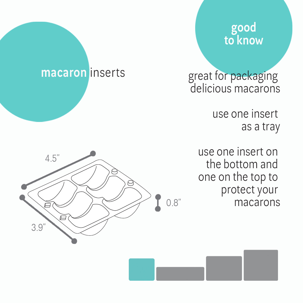 6 Macaron - 4.5 x 3.9 x 0.8in.