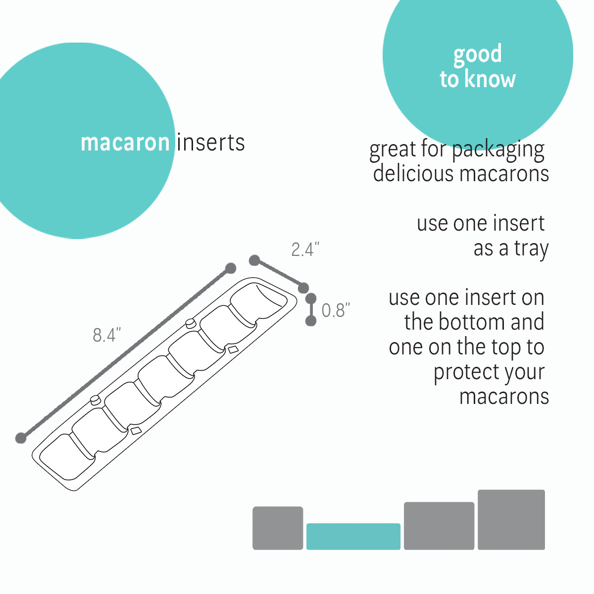 7 Macaron - 8.4 x 2.4 x 0.8in.