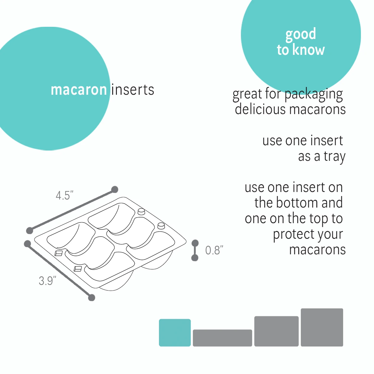 6 Macaron - 4.5 x 3.9 x 0.8in.