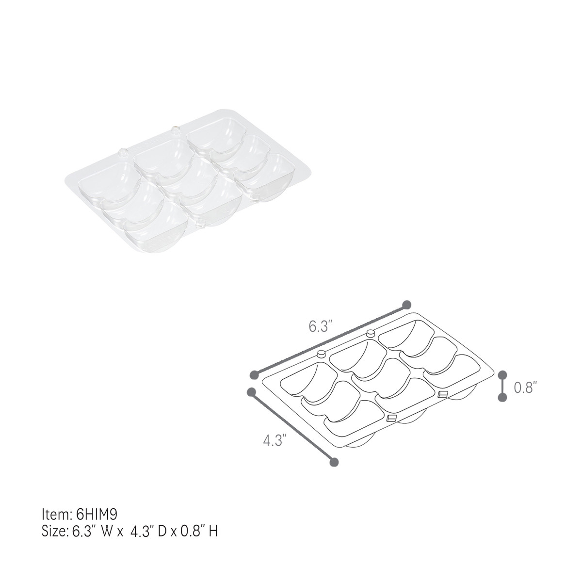 9 Macaron - 6.3 x 4.3 x 0.8in.