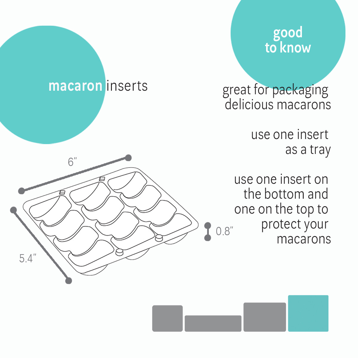 12 Macaron - 6 x 5.4 x 0.8in.