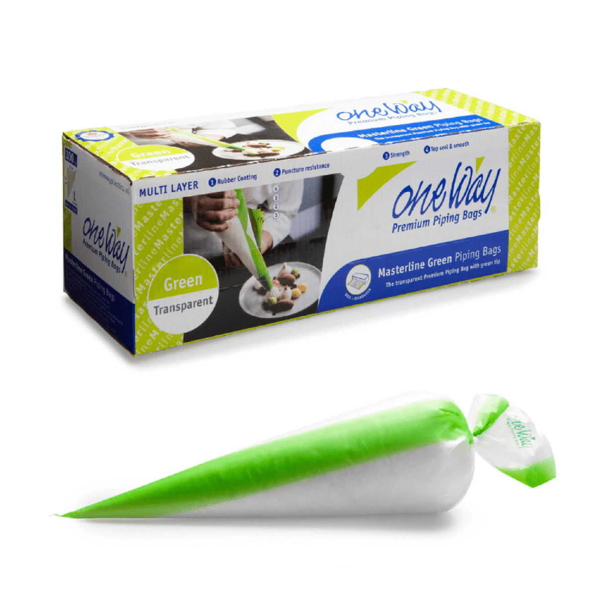 Green Stripe - 100 Bags/Roll - 21in.