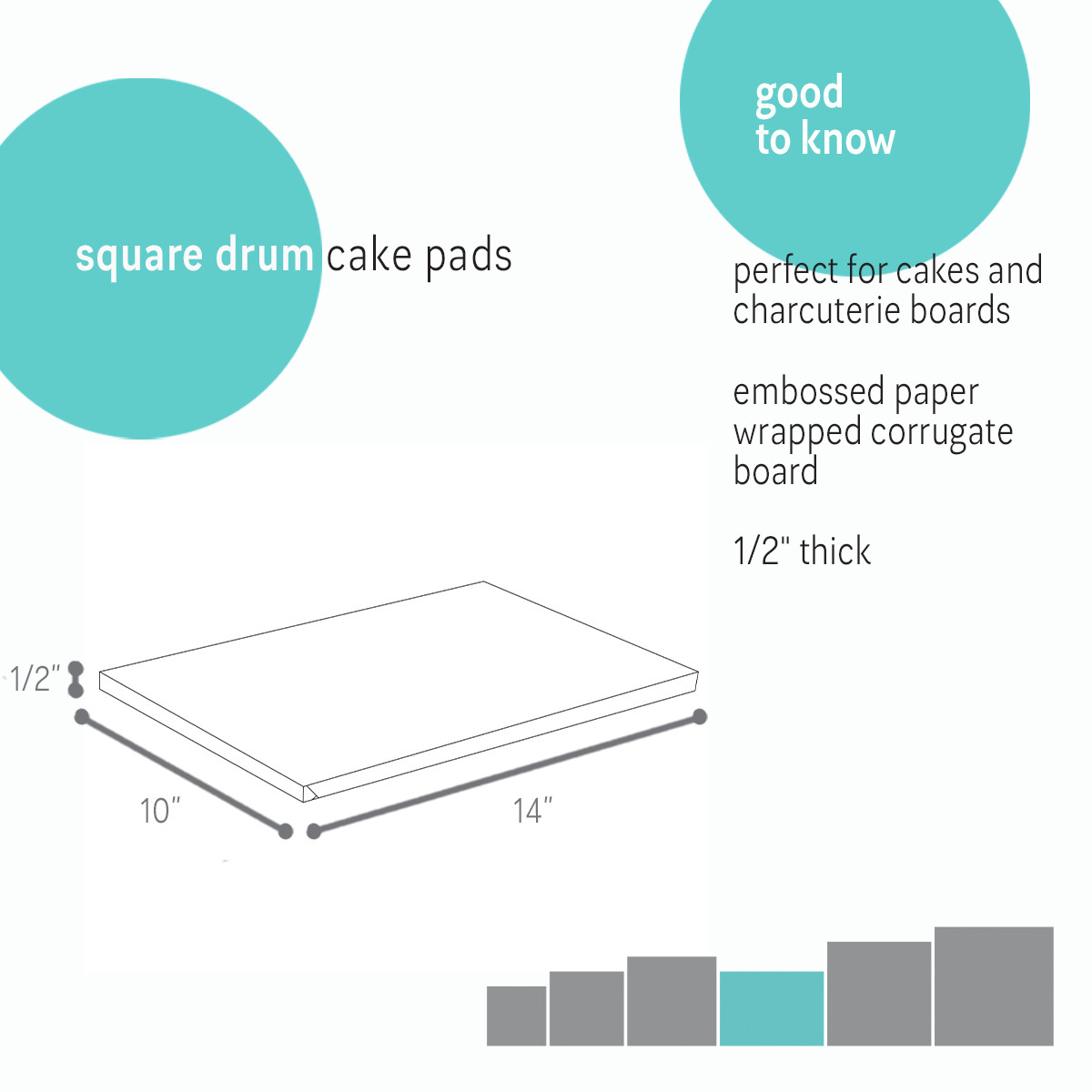 14 x 10in / 0.5in Thick