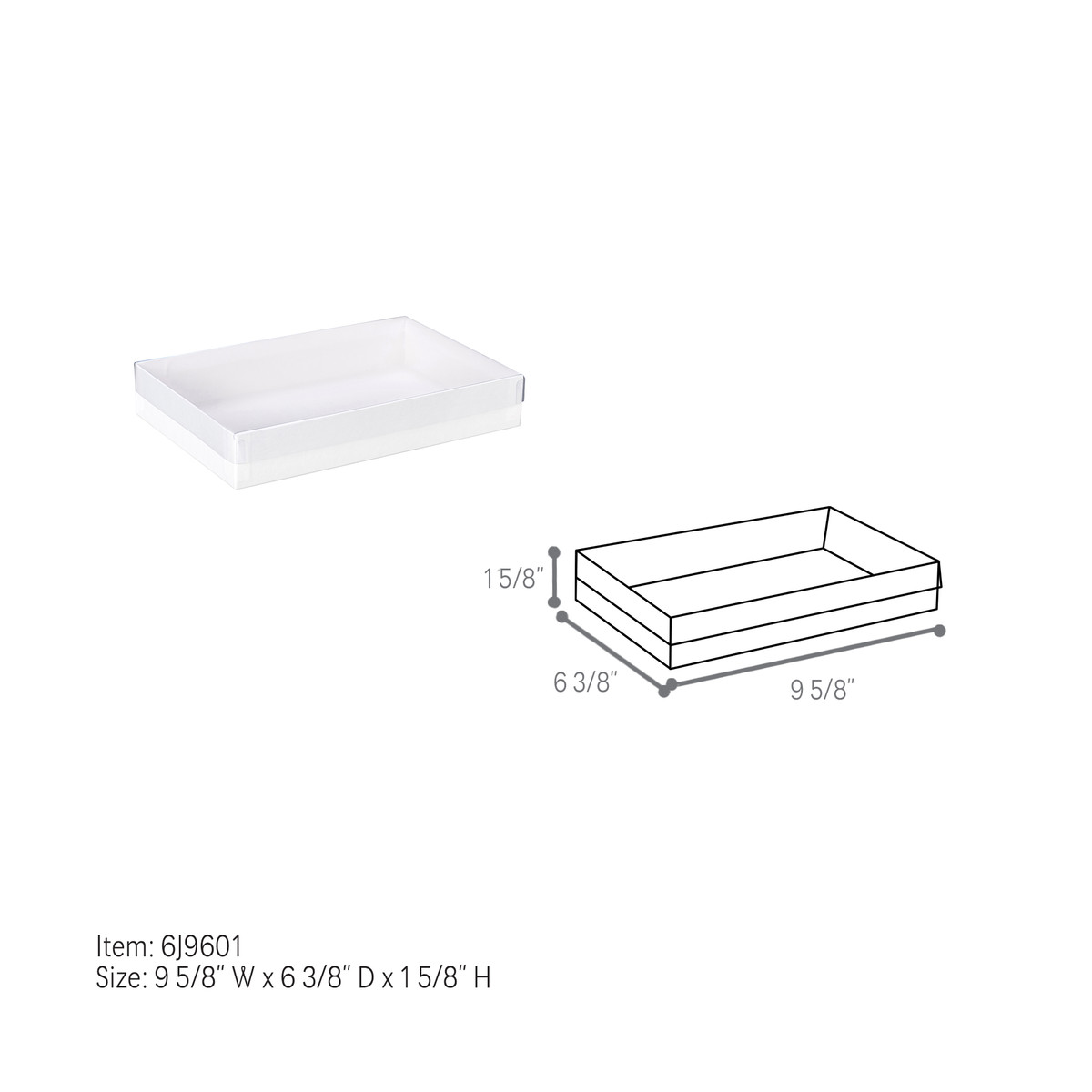 9-5/8 x 6-3/8 x 1-3/8in.