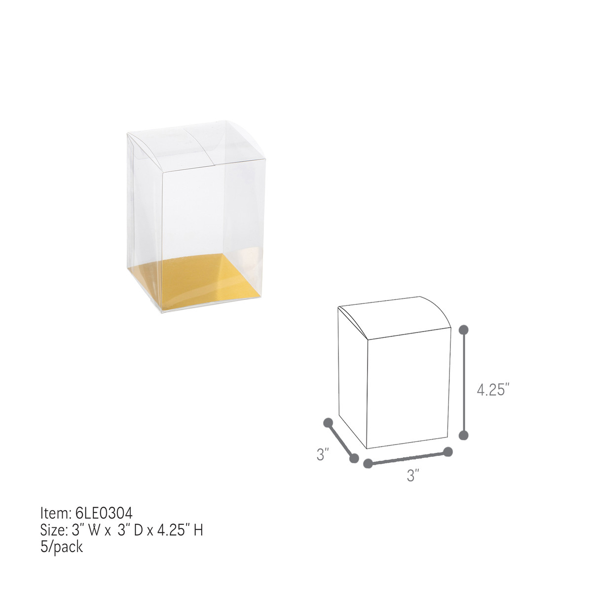 3 x 3 x 4.25in.