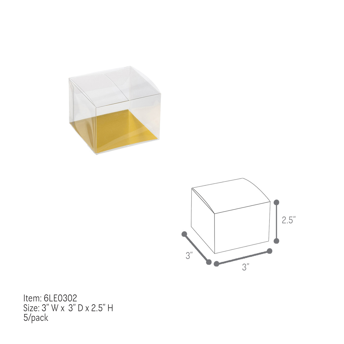 3 x 3 x 2.25in.