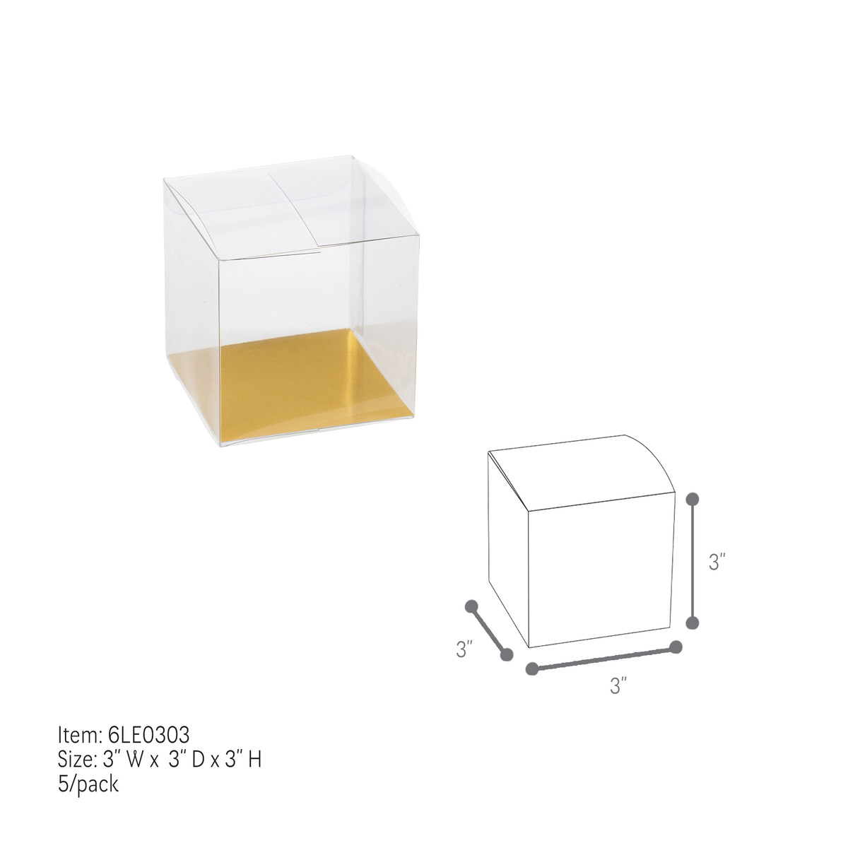 3 x 3 x 3in.