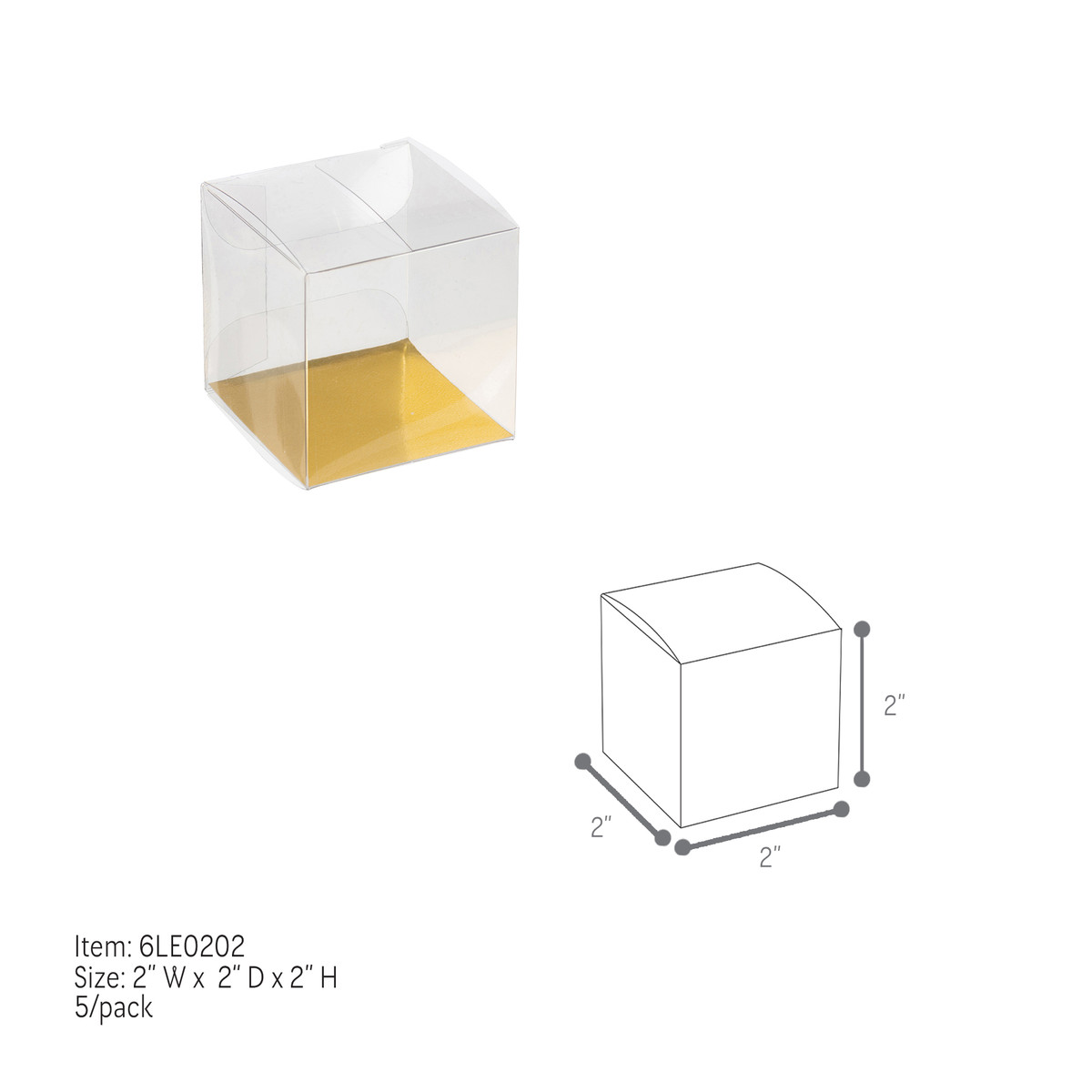 2 x 2 x 2in.