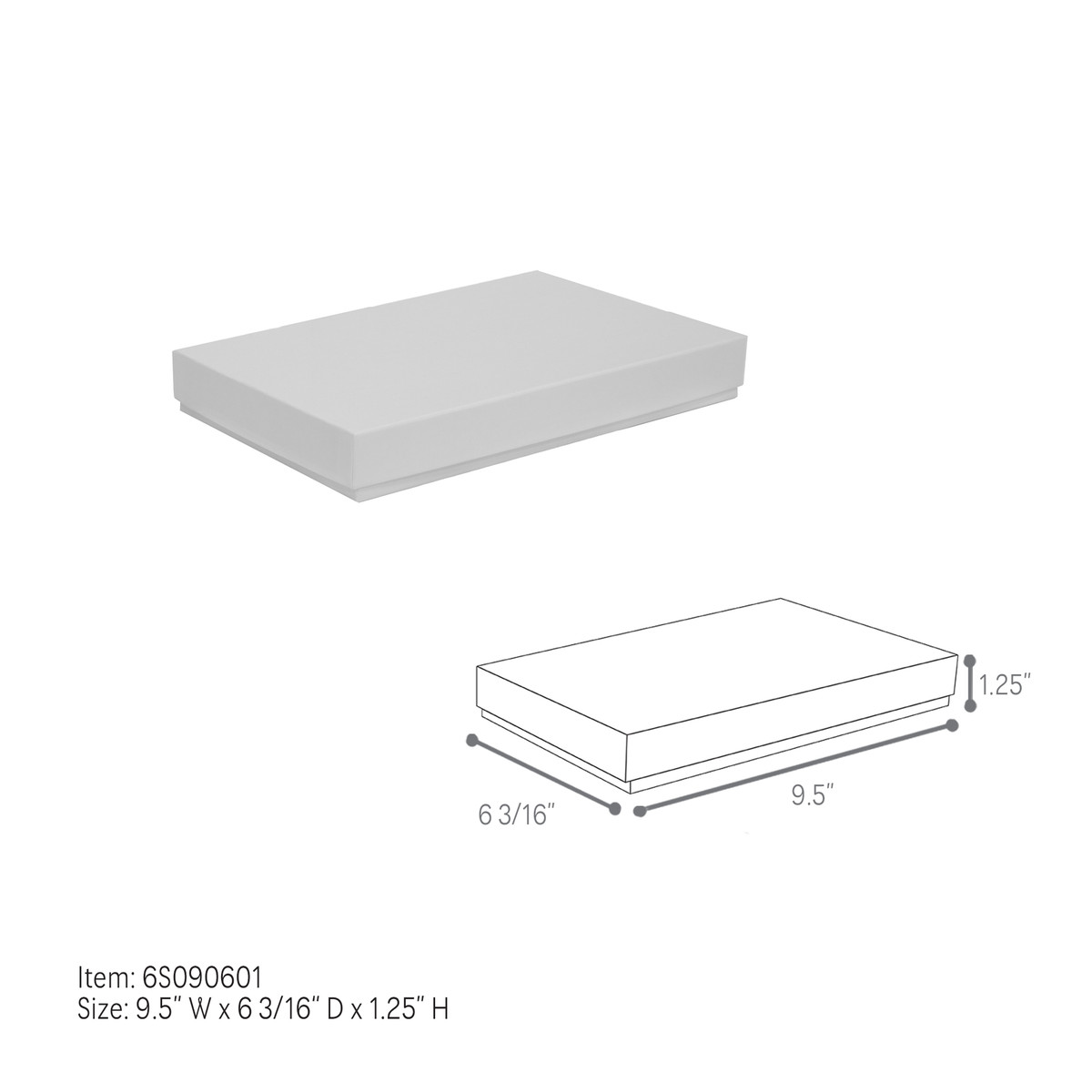 9.5 x 6-3/16 x 1.25in.