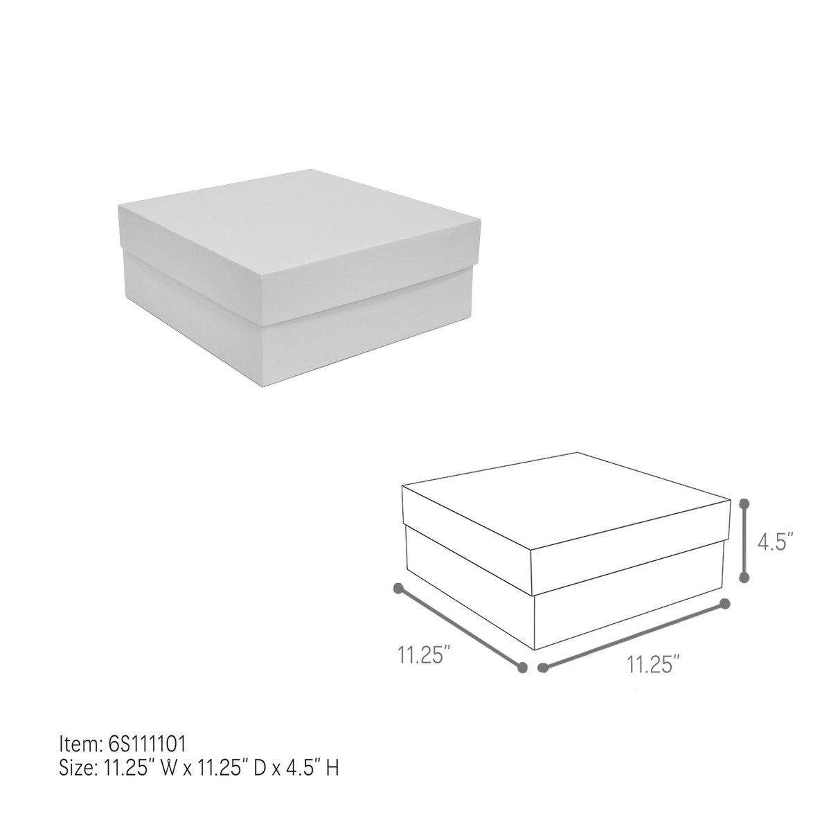 11.25 x 11.25 x 4.5in.