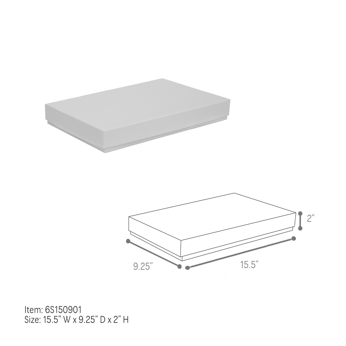 15.5 x 9.25 x 2in.