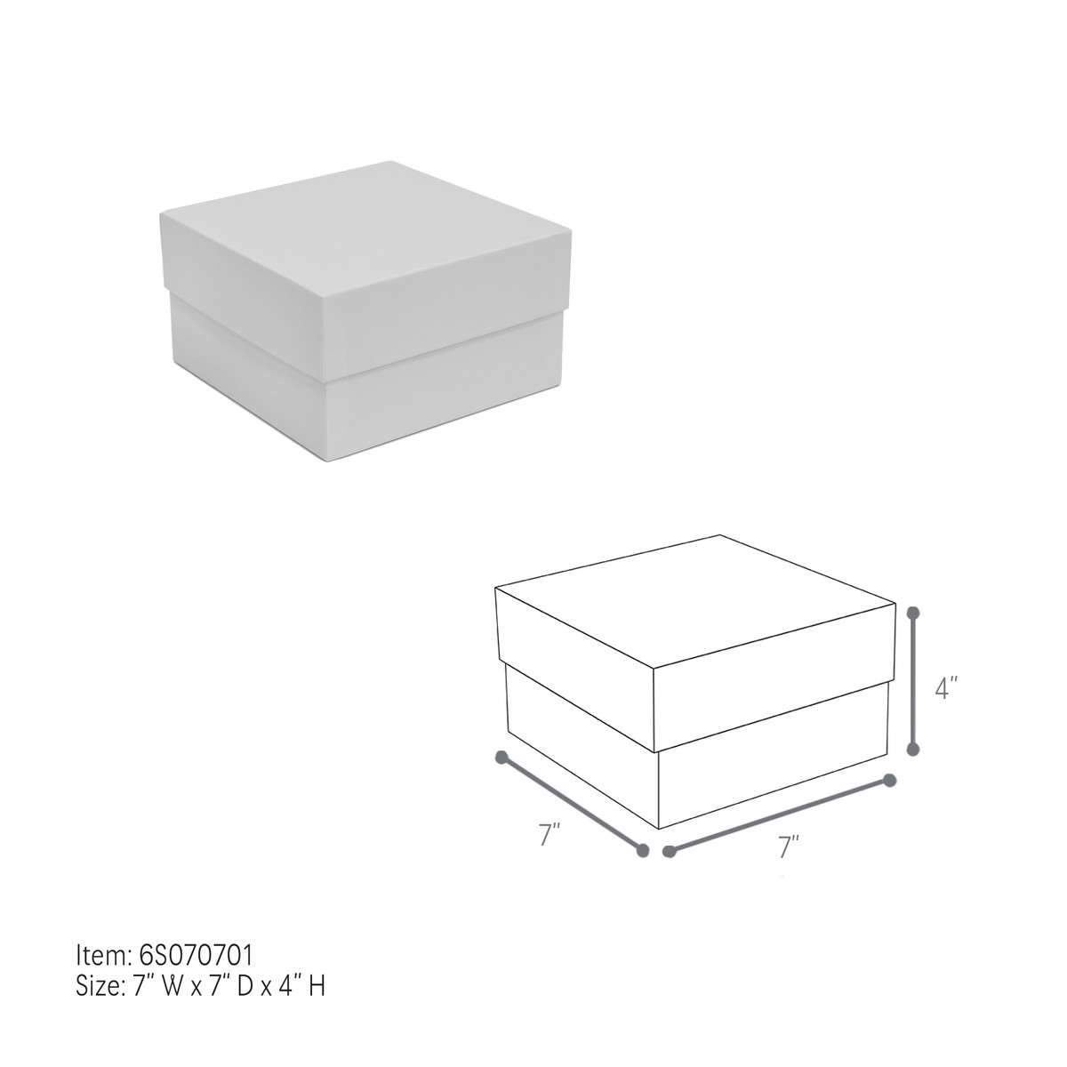 7 x 7 x 4in.