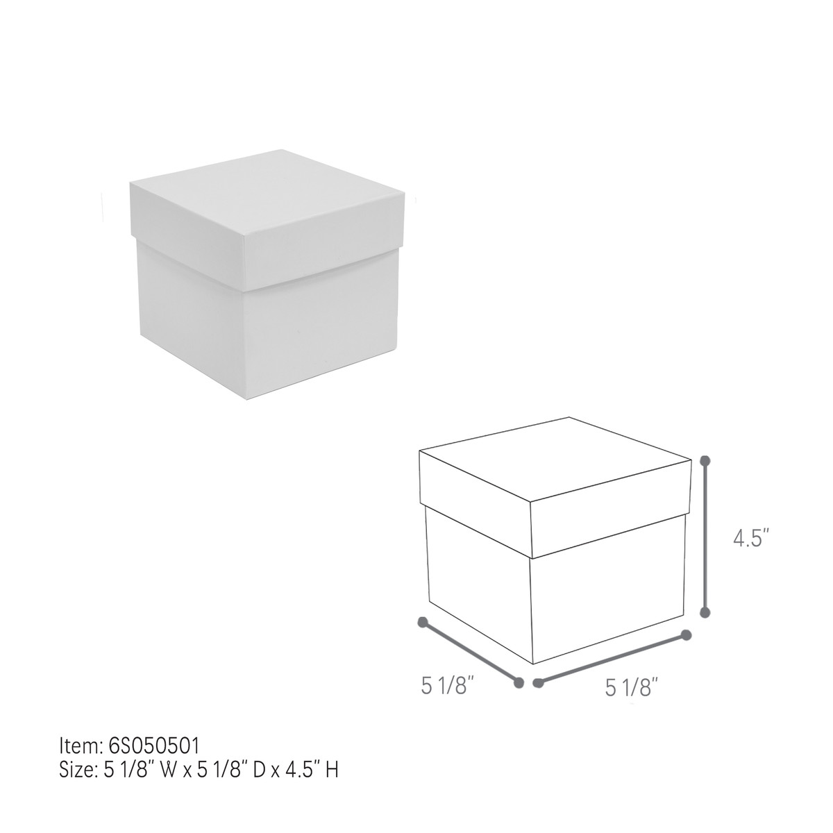 5-1/8 x 5-1/8 x 4.5in.