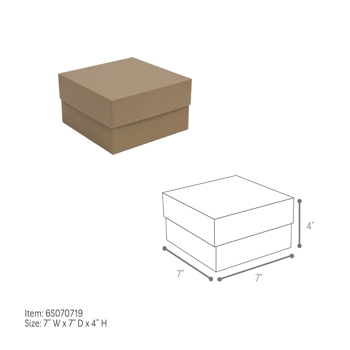 7 x 7 x 4in.