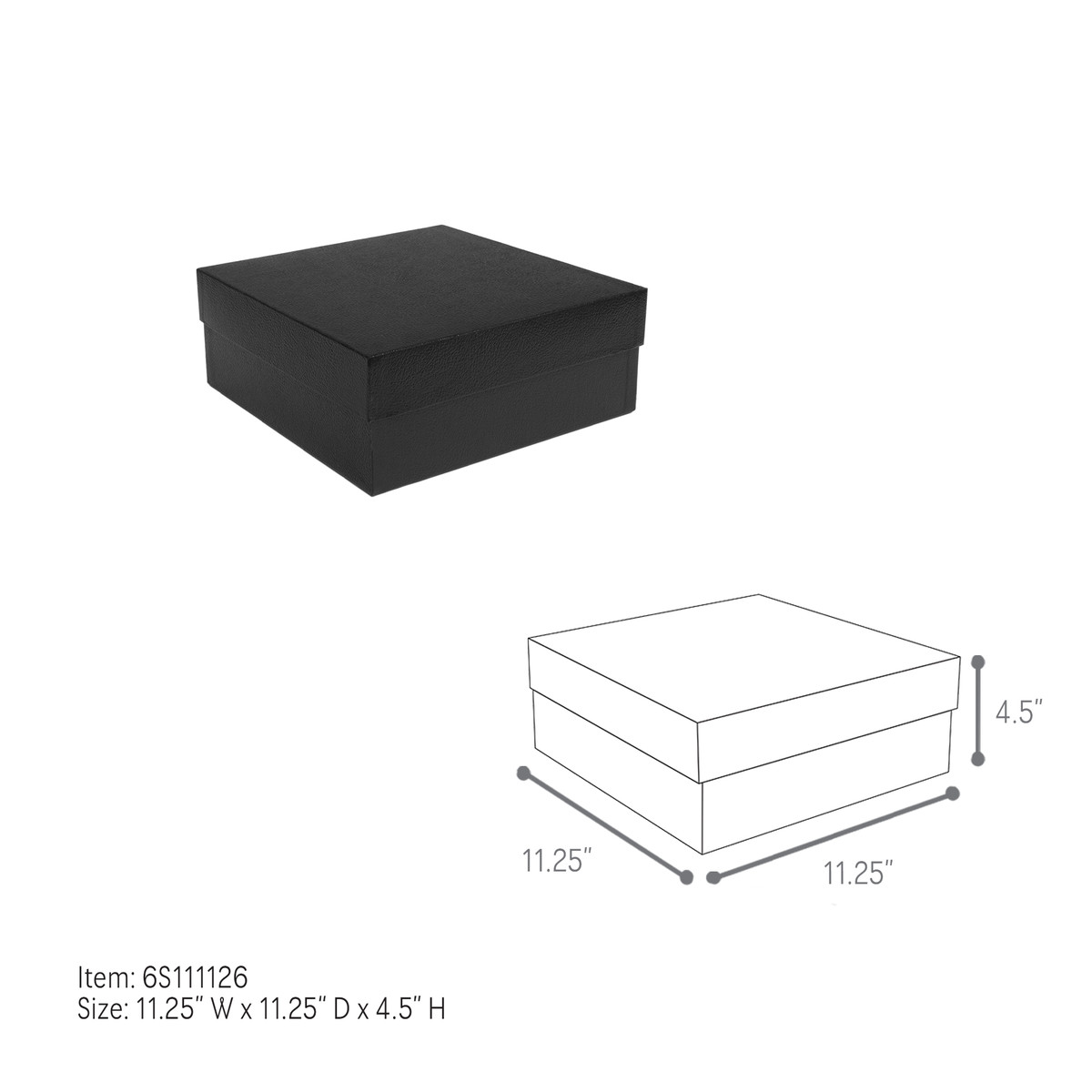 11.25 x 11.25 x 4.5in.