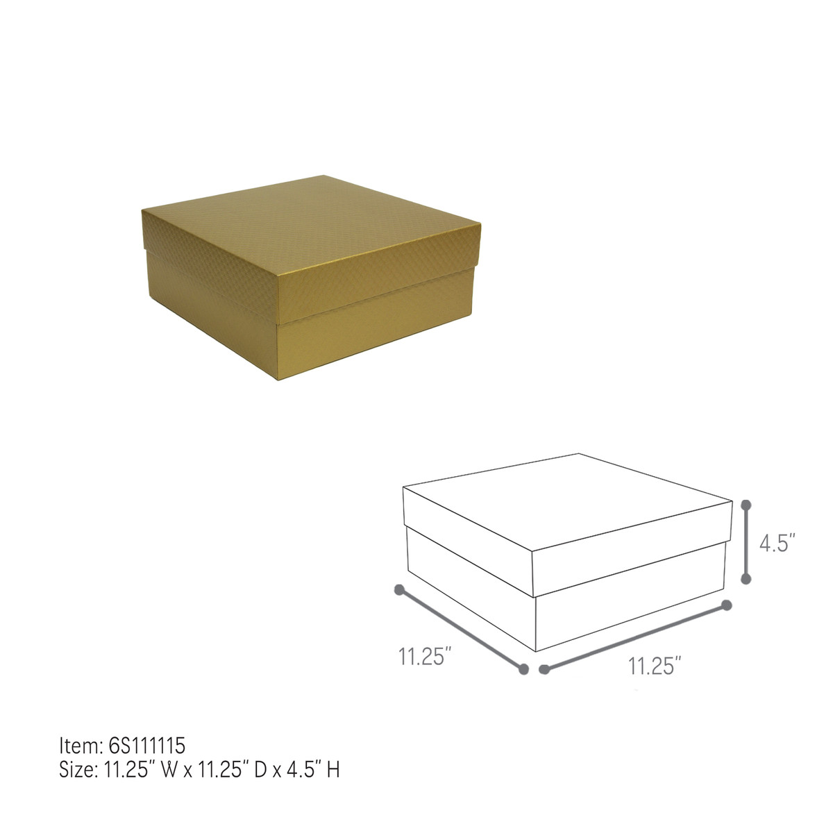 11.25 x 11.25 x 4.5in.