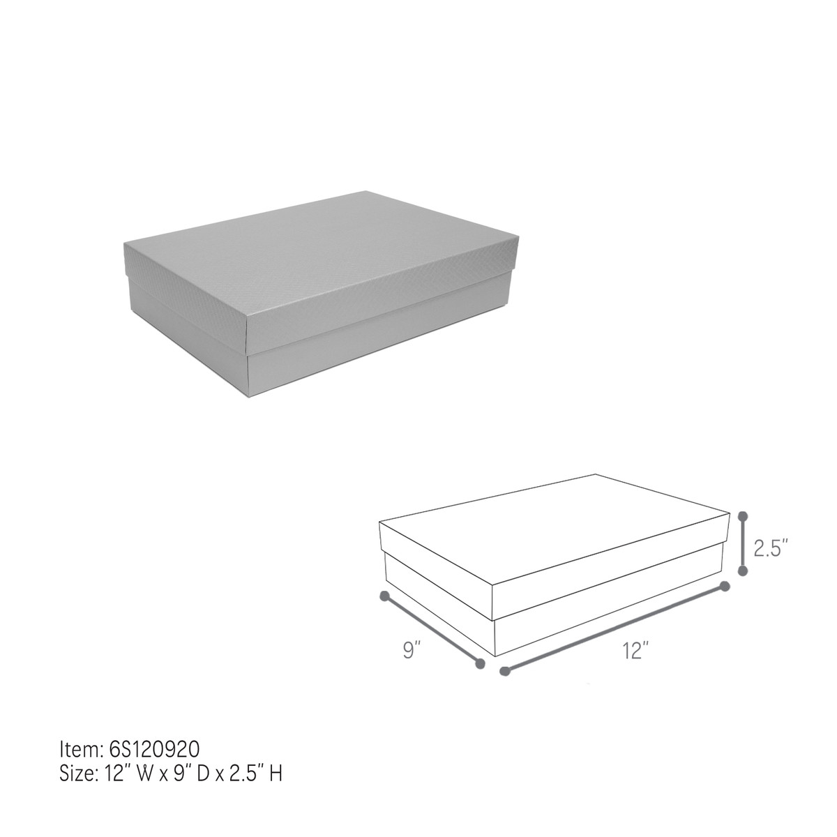 12 x 9 x 2.5in.
