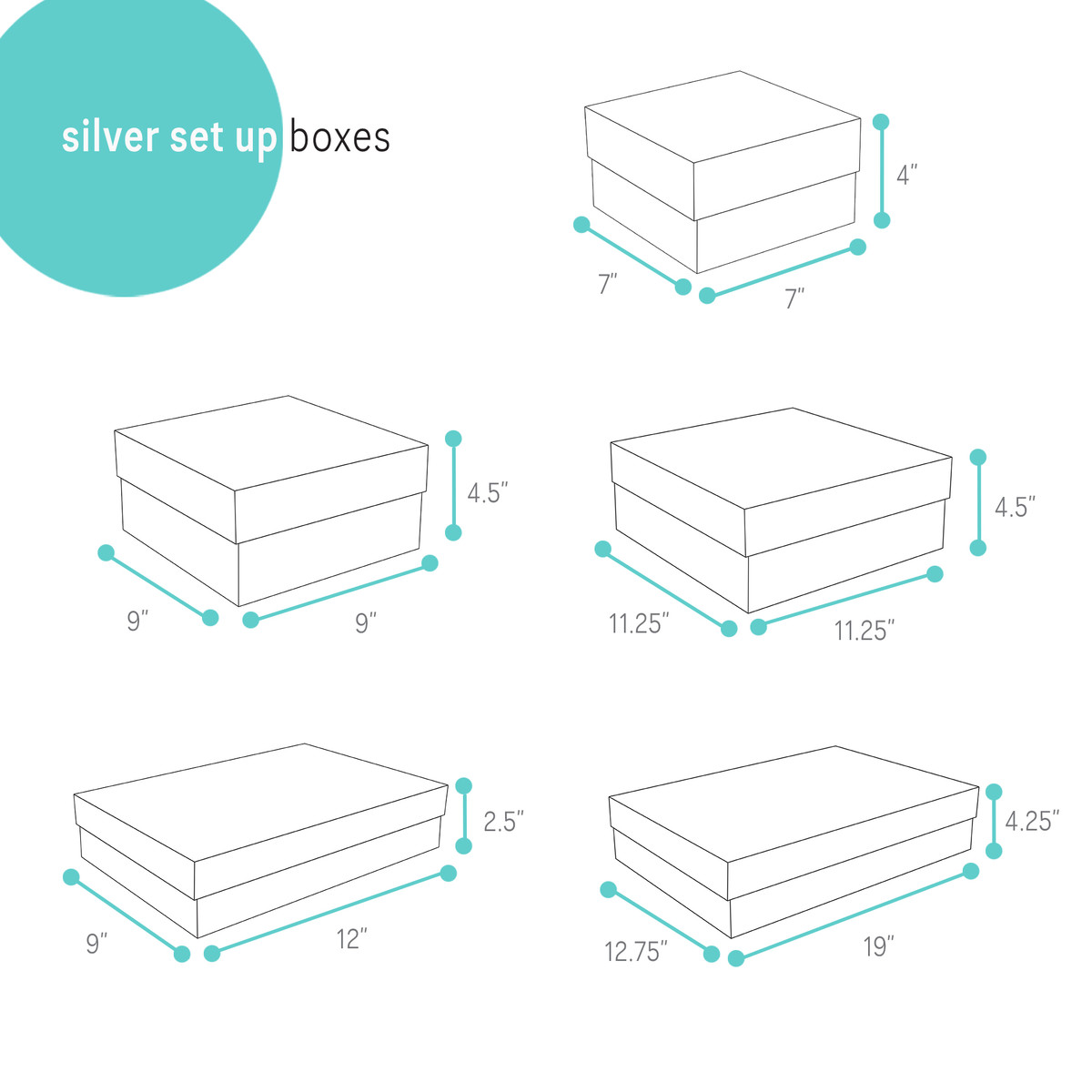 Image of Silver Set Up Boxes