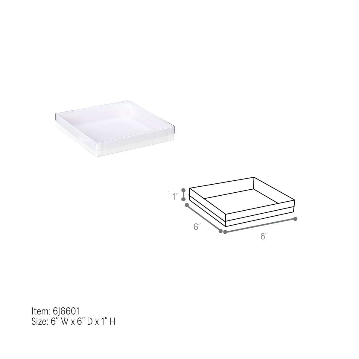 6 x 6 x 1in.