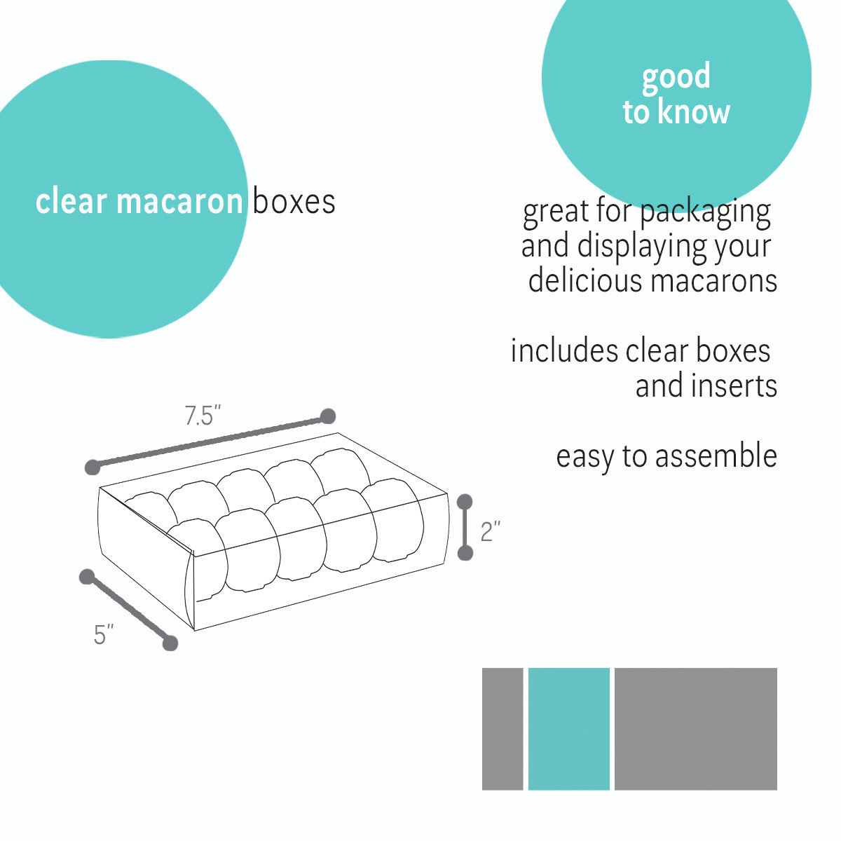 10 Macarons - 5 x 7.5 x 2in.