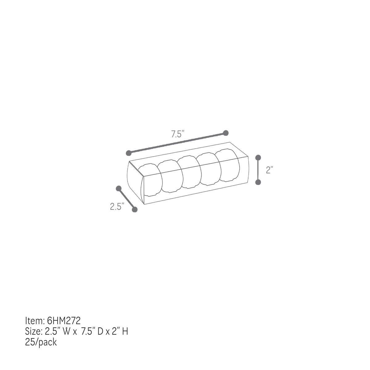 5 Macarons - 2.5 x 7.5 x 2in.