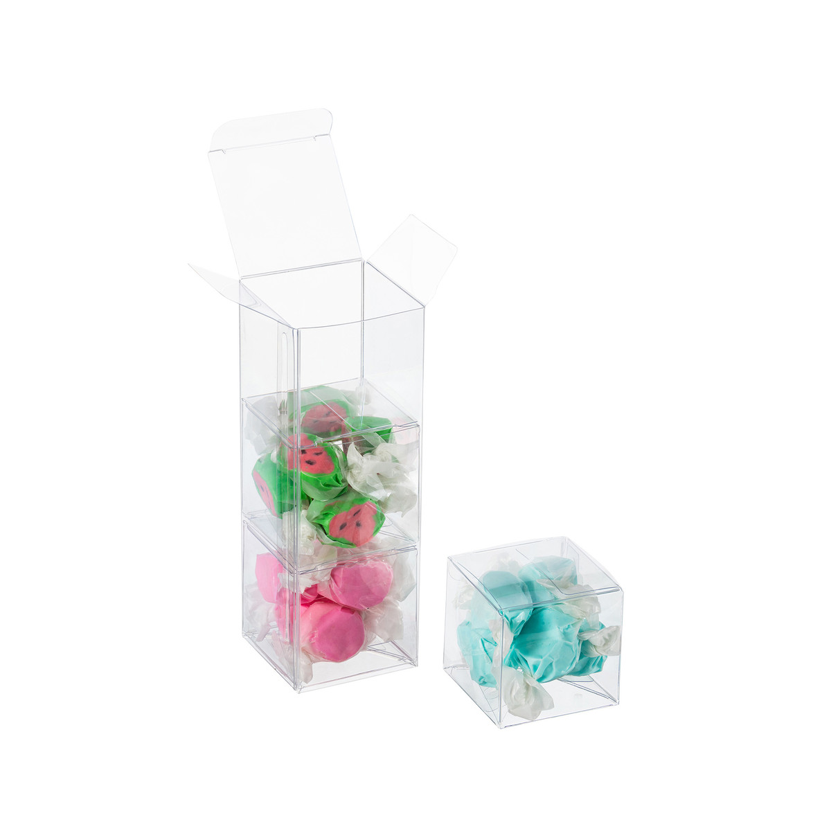 Image des boîtes emboîtées transparentes