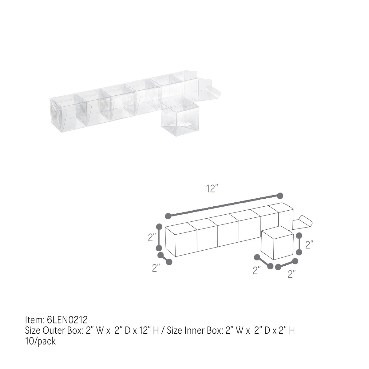 6 Boxes - 2 x 2 x 12in.