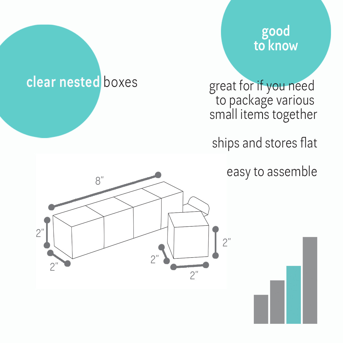 4 Boxes - 2 x 2 x 8in.