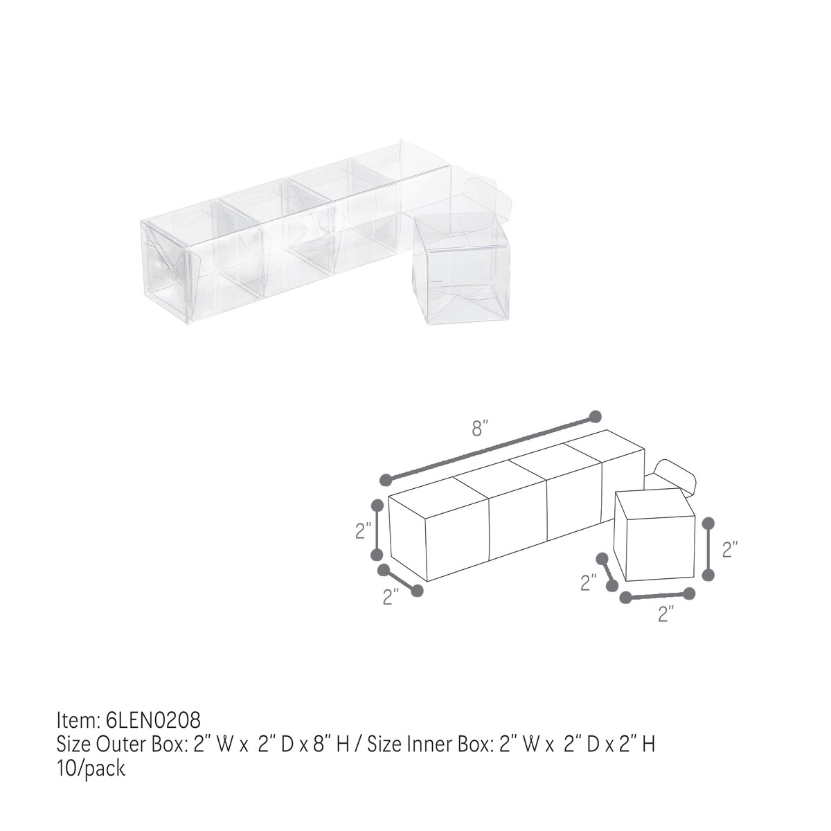 4 Boxes - 2 x 2 x 8in.