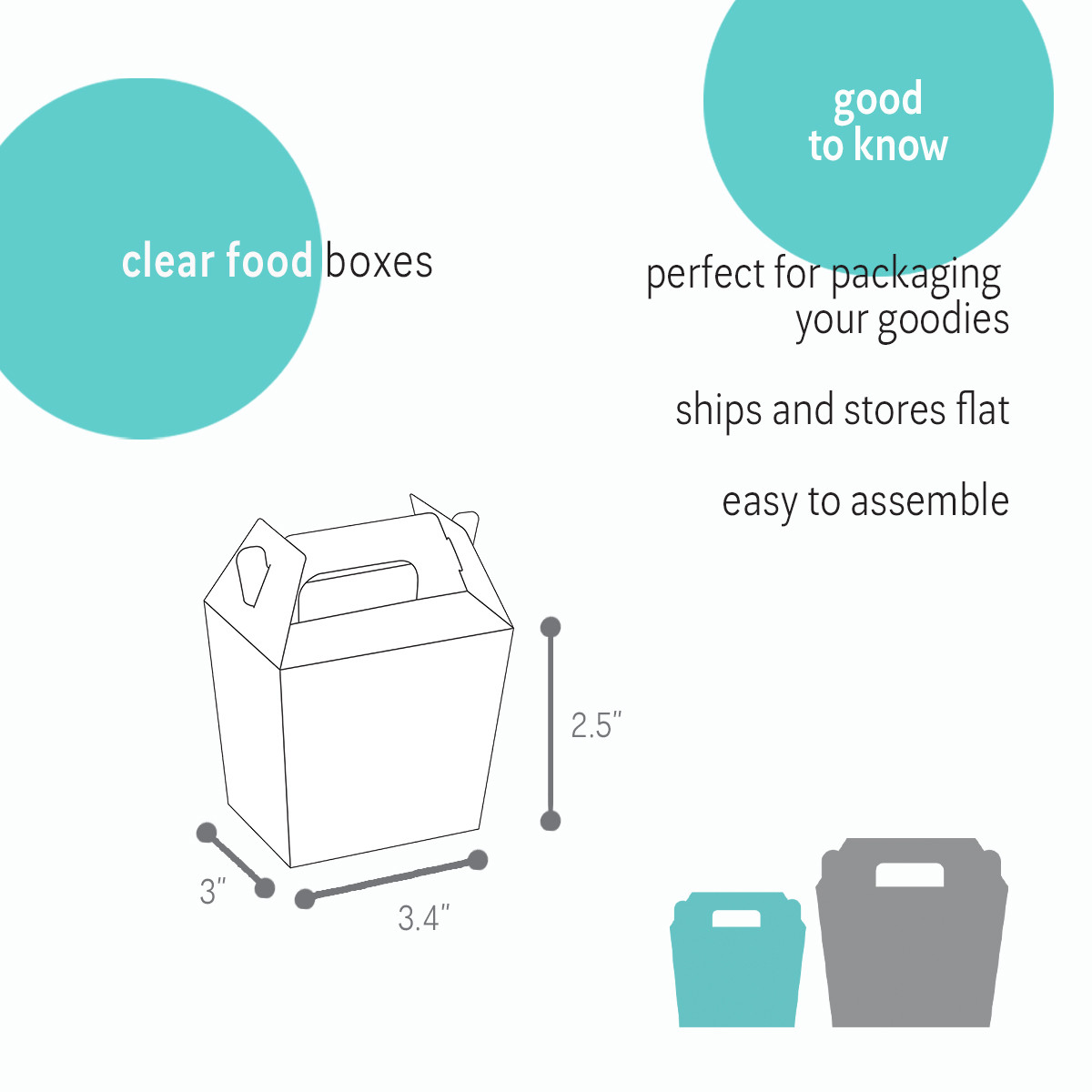 3.4 x 3 x 2.5in.
