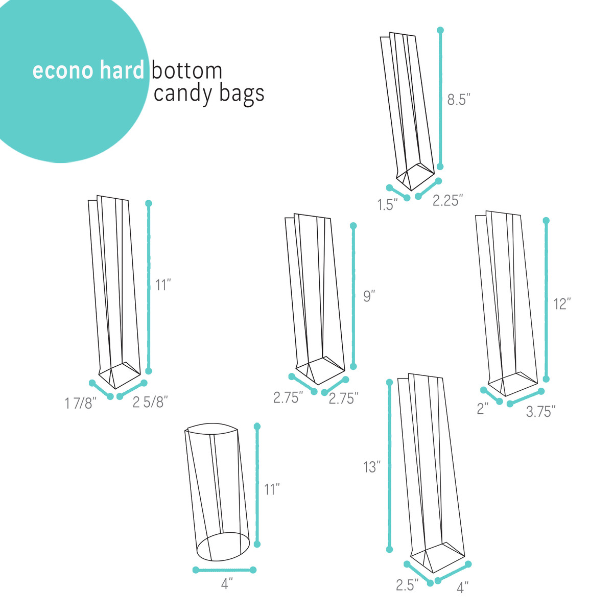 Image of Econo Hard Bottom Candy Bags