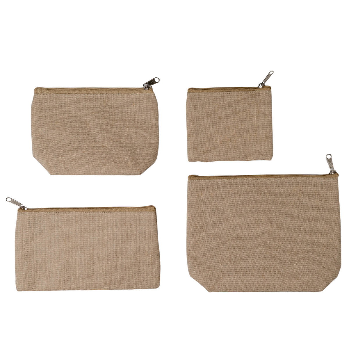 Image des pochettes à fermeture éclair en jute
