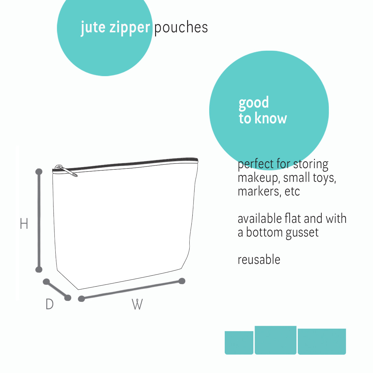 Image of Jute Zipper Pouches