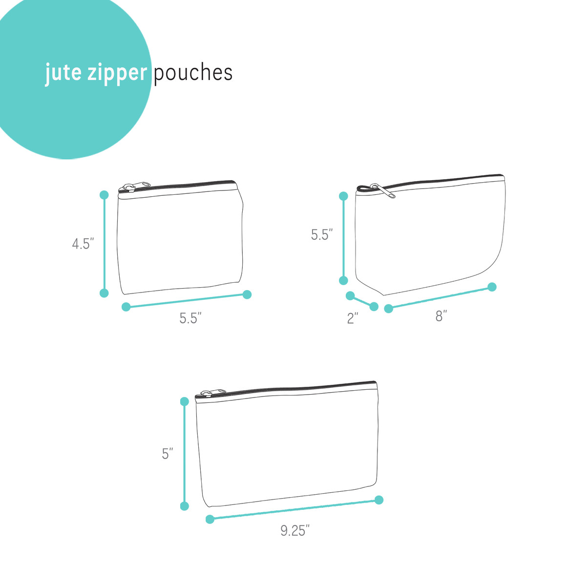 Image of Jute Zipper Pouches