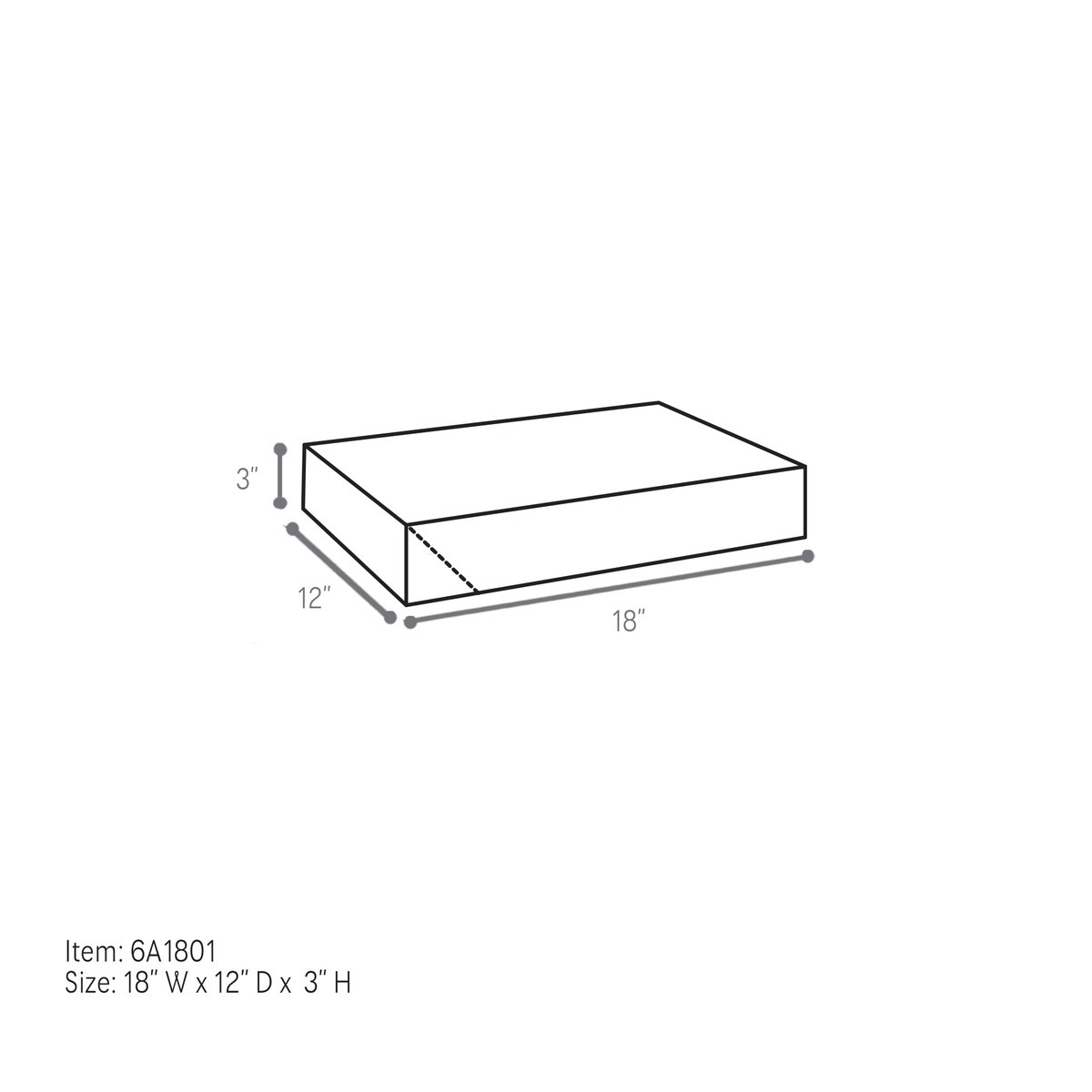 18 x 12 x 3in.