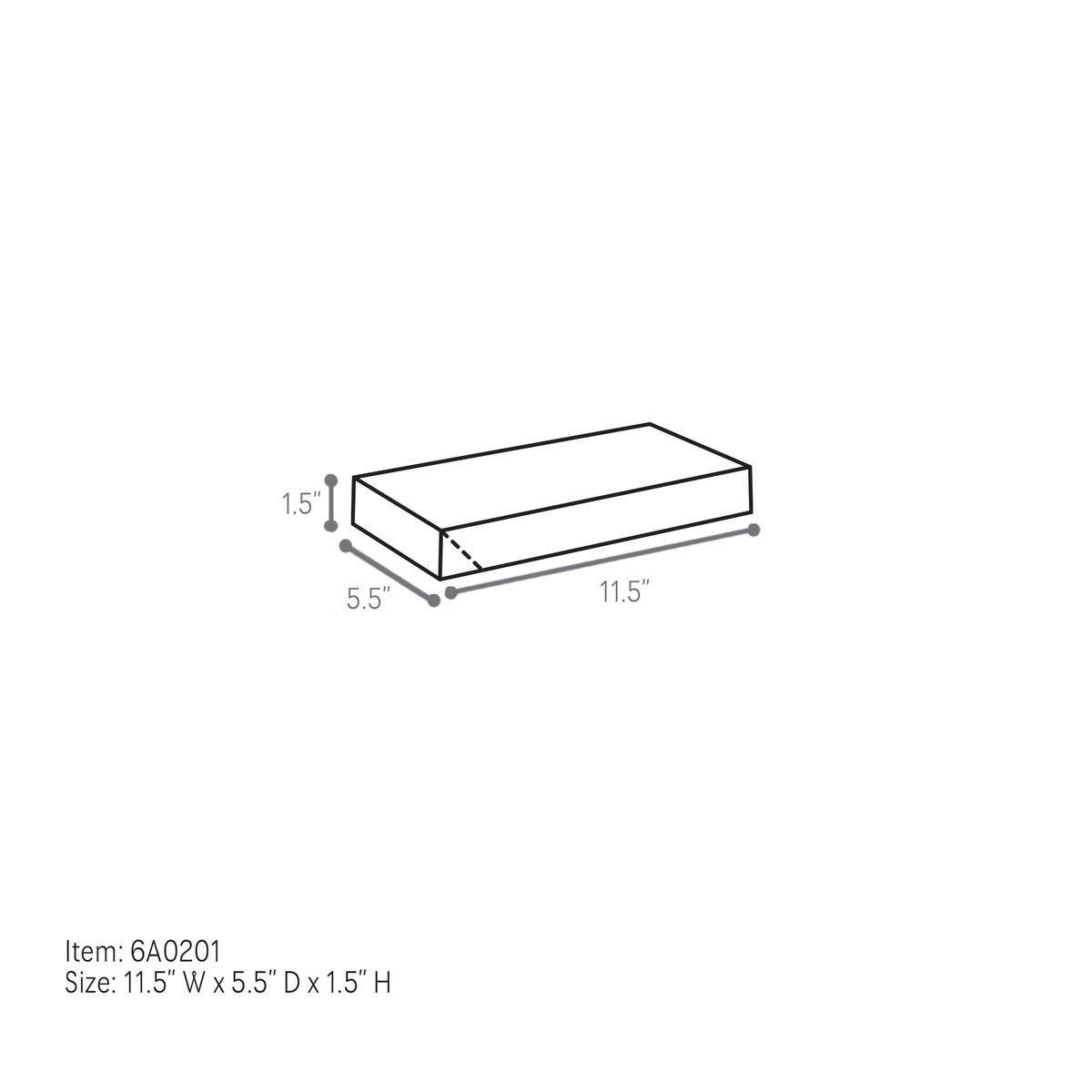 11.5 x 5.5 x 1.5in.
