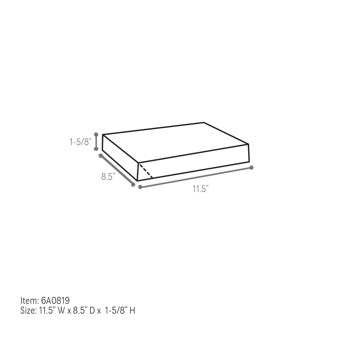 11.5 x 8.5 x 1-5/8in.