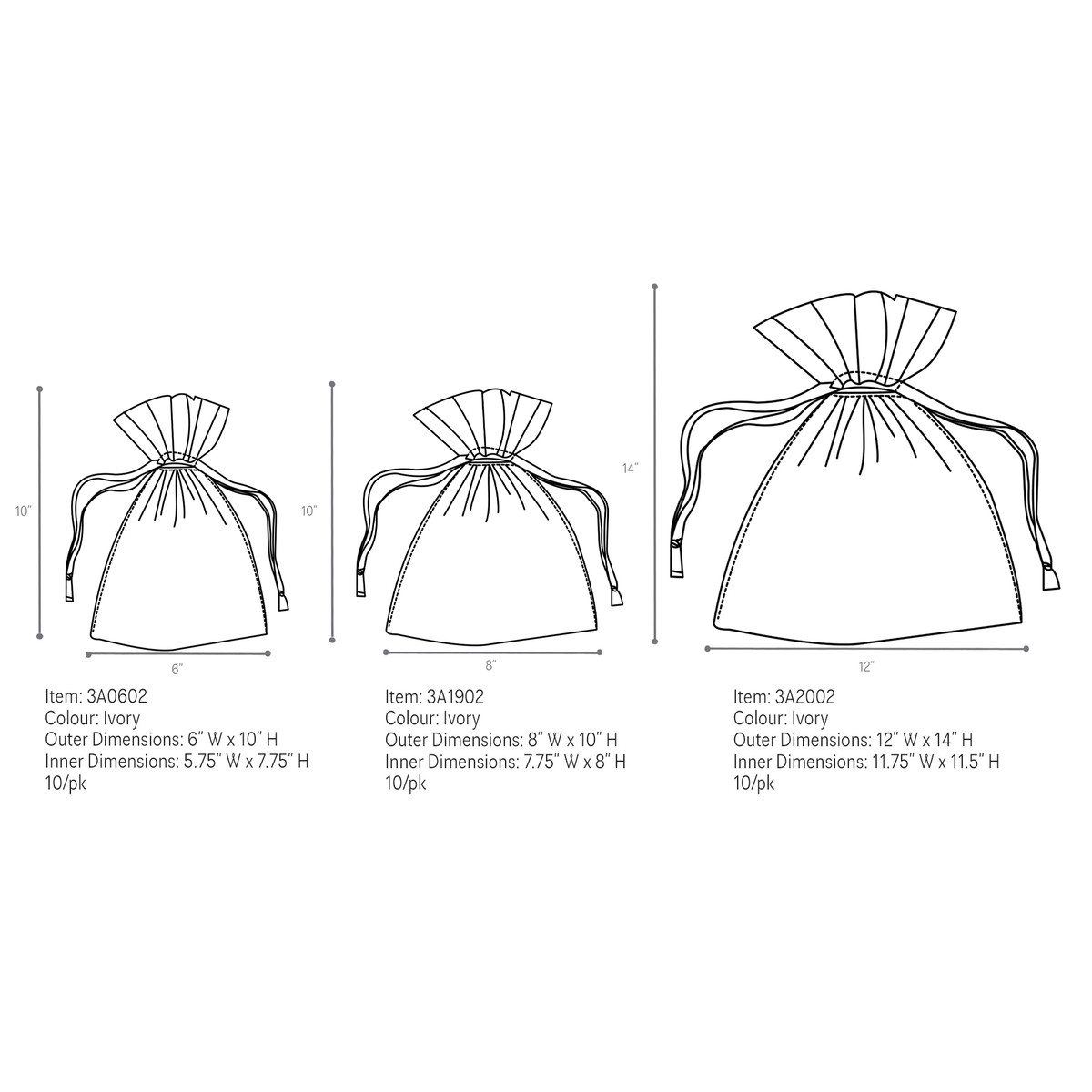 Ivory - 3 x 4in.