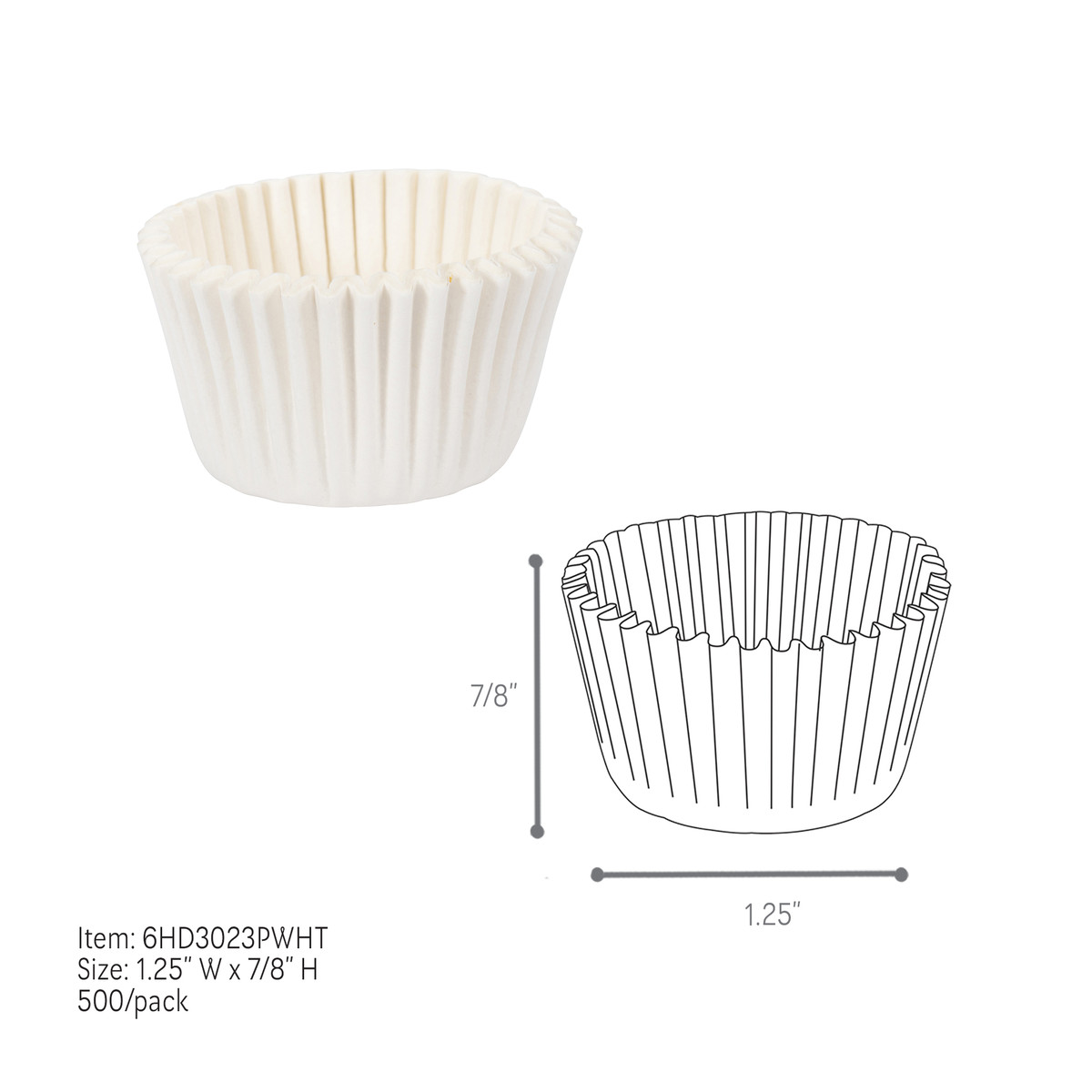 White - 1.25 x 7/8in.