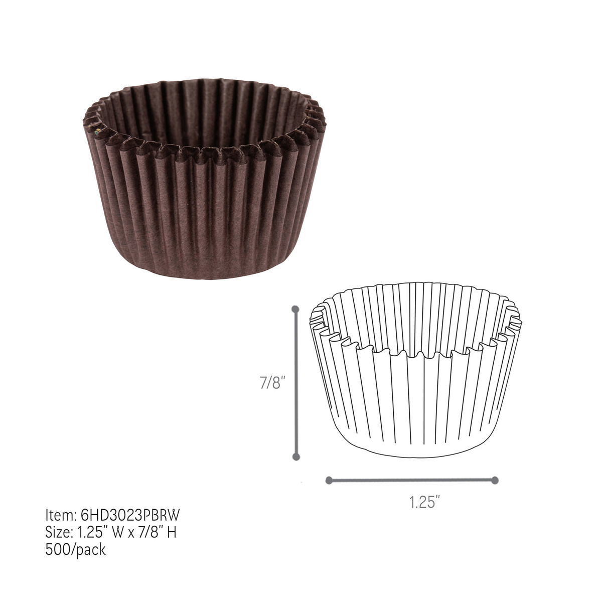 Brown - 1.25 x 7/8in.