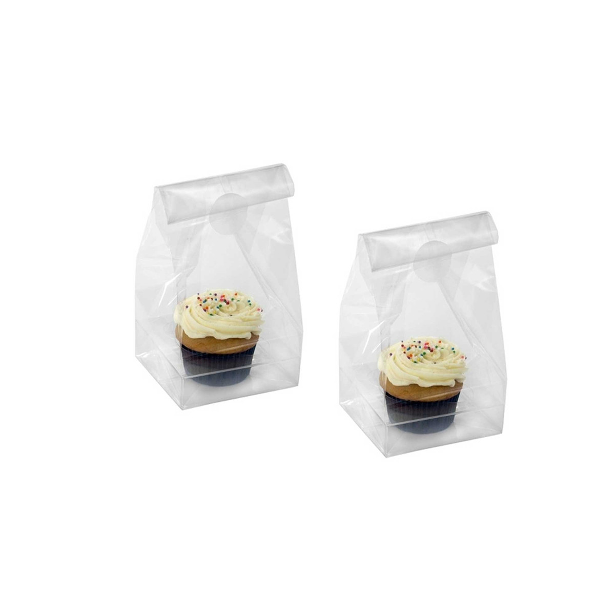 Image of Clear Cupcake Bags with Inserts Image of Clear Cupcake Bags with Inserts