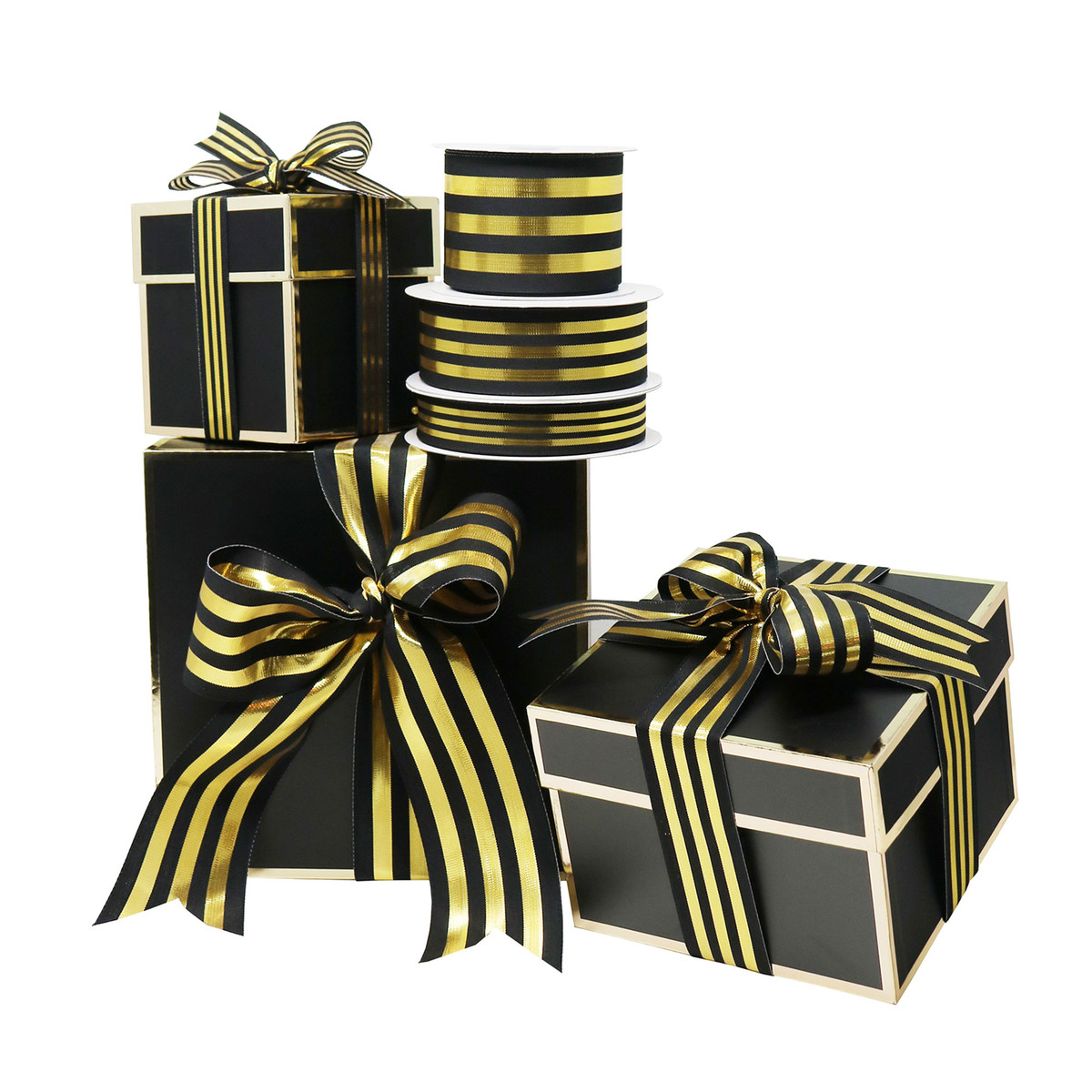 Image of Striped Metallic Grosgrain Ribbon