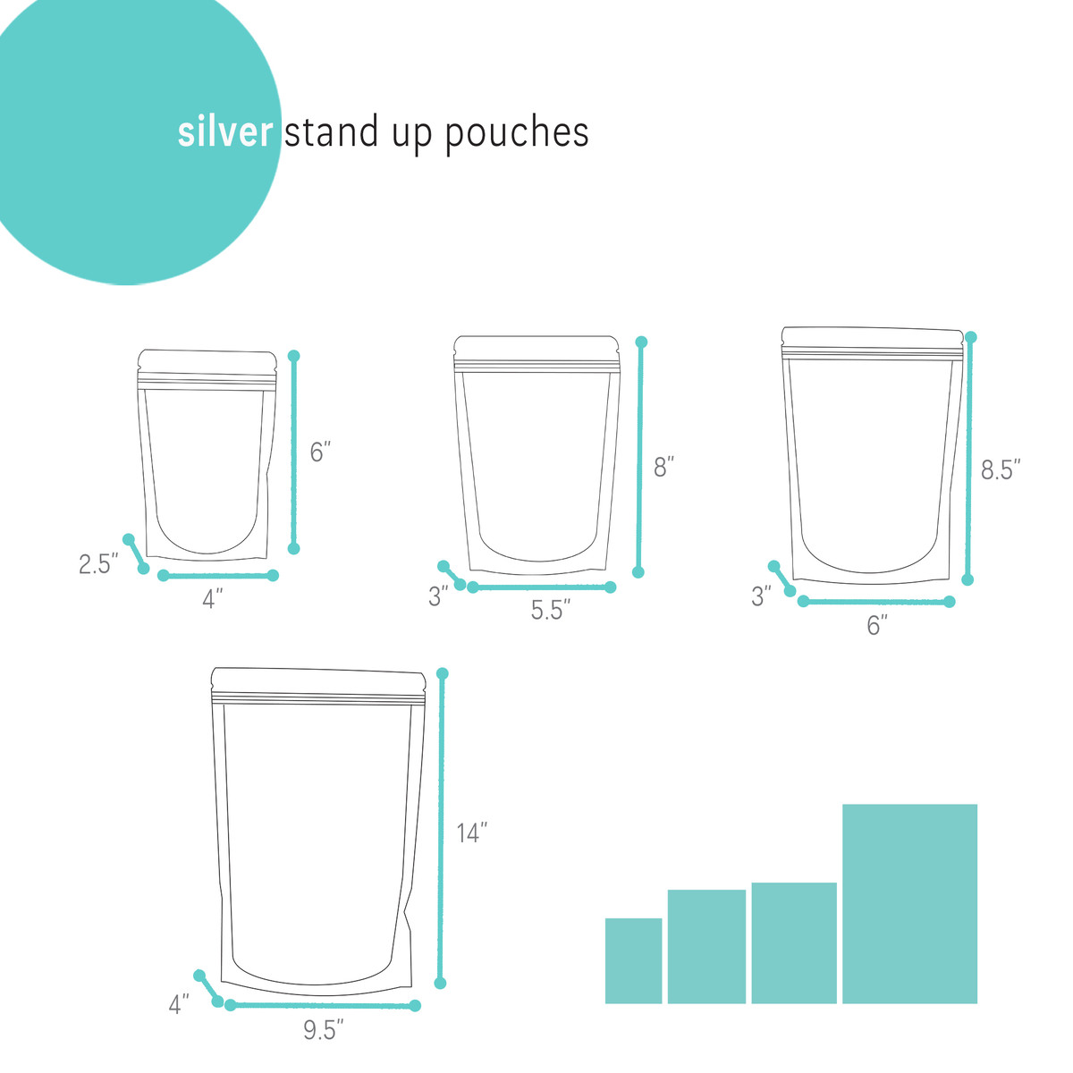 Image of Silver Stand Up Pouches