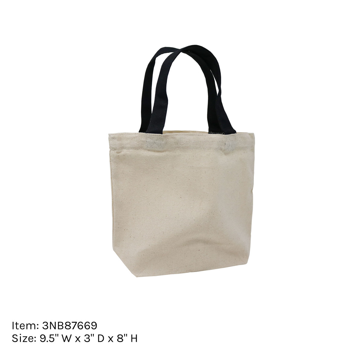 Natural w/Black Handle - 9.5 x 3 x 8in.