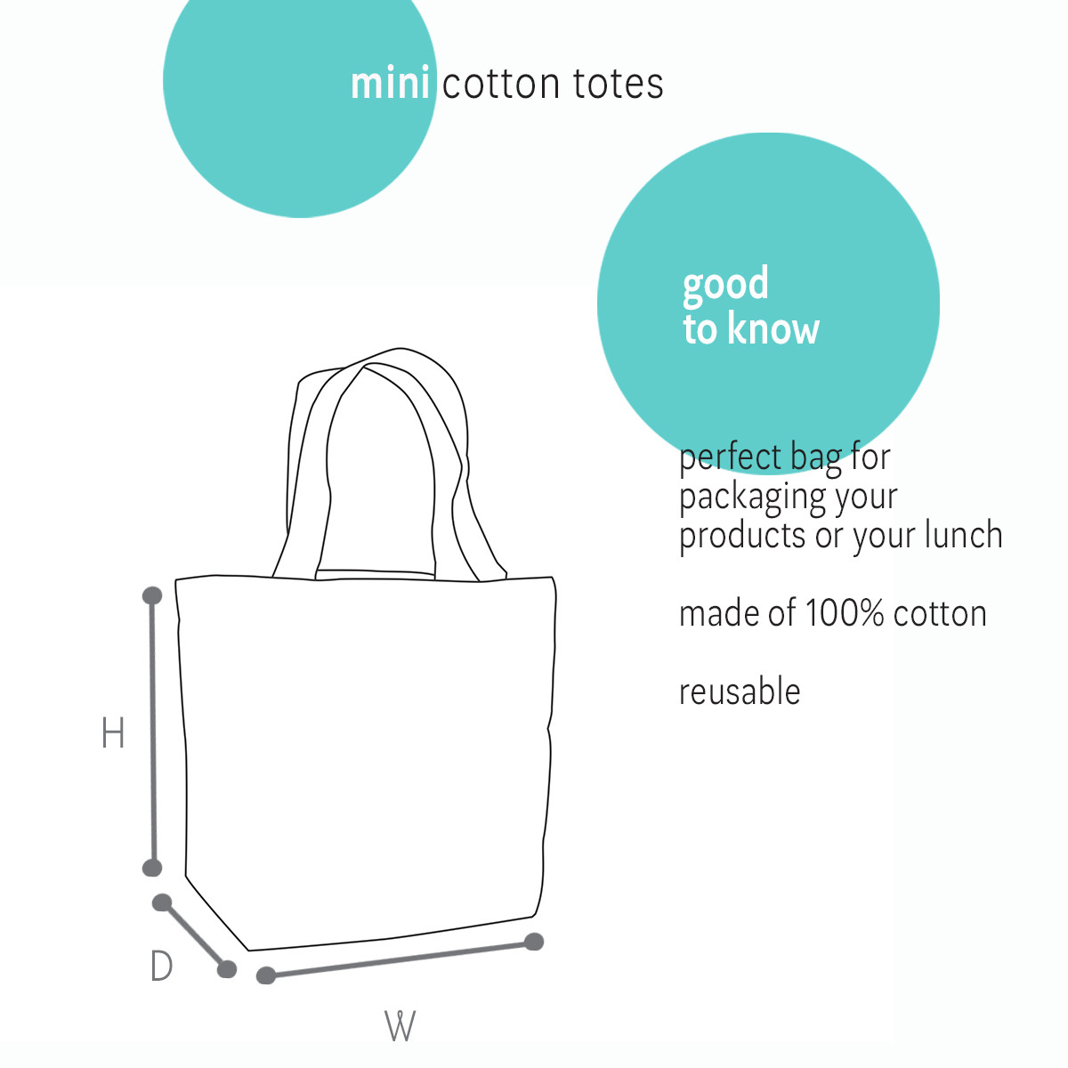 Image of Mini Cotton Totes Image of Mini Cotton Totes