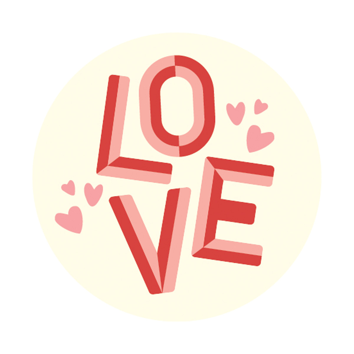 Love with Hearts - 1.5in.