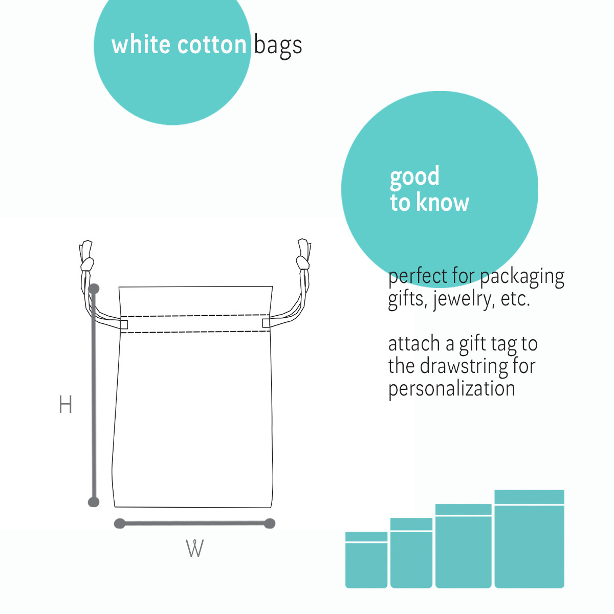 Image of White Cotton Bags