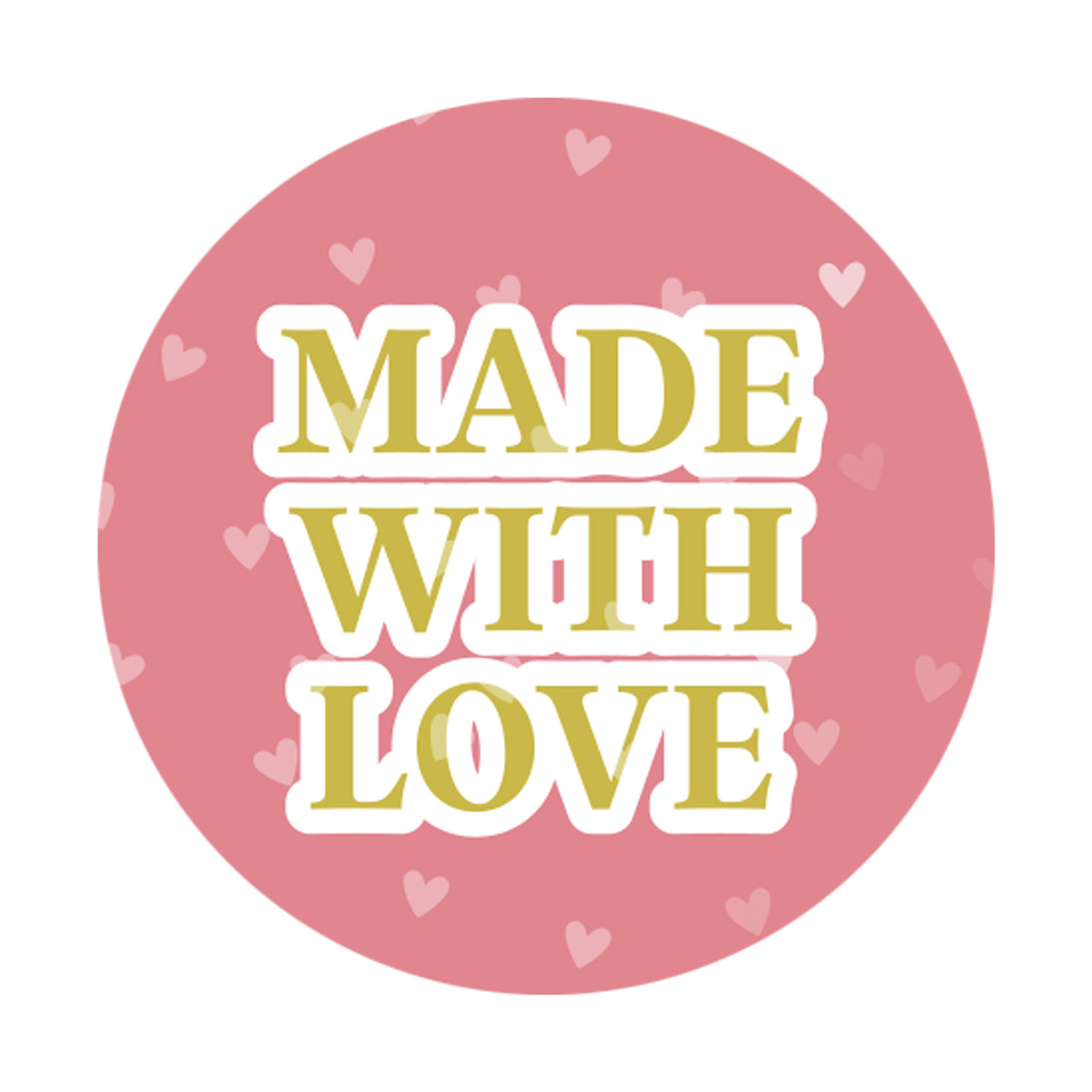 Pink Hearts Love - 1.5in.