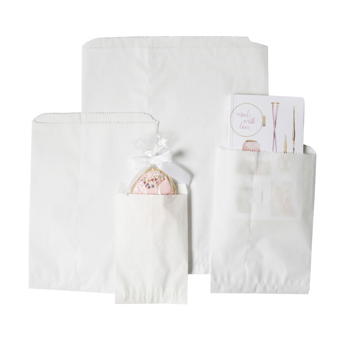 Image of White Paper Notions Bags
